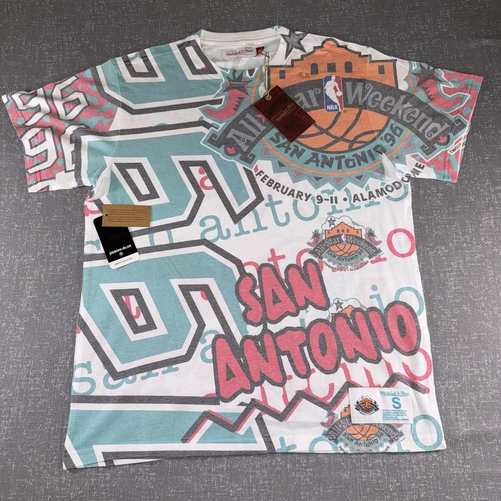 NBA All Star Weekend San Antonio 1996 Shirt Mens Small White Mitchell & Ness Tee